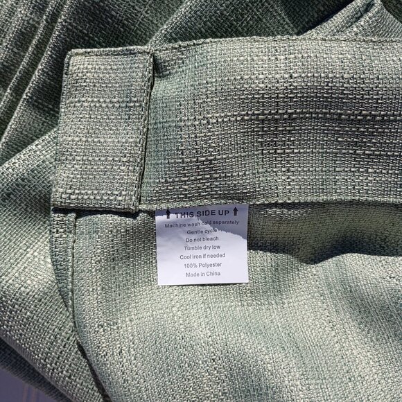 Jinchan Curtain Panels Green Linen Textured Curtains 38x 96 Rod Pocket Drapes - Picture 8 of 11